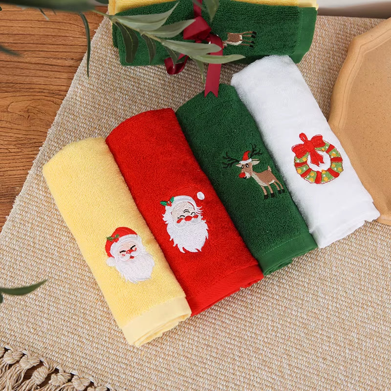 Pure Cotton Christmas Towel, Gift Box Gift Towel Santa Creative Gift Set Children'S Face Towel Towels Bathroom